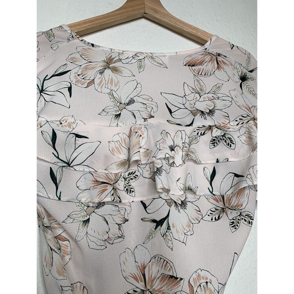 Astr The Label Floral Ruffle Snap Crotch Bodysuit Blouse Shirt Womens Size S - Picture 12 of 12